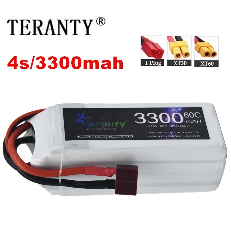Lipo Battery 4S - Rc fpvレーシングドローン用の充電式バッテリー,xt60コネクタ付きクワッドコプター用バッテリー,4s,3300mah,60 c,14.8v
