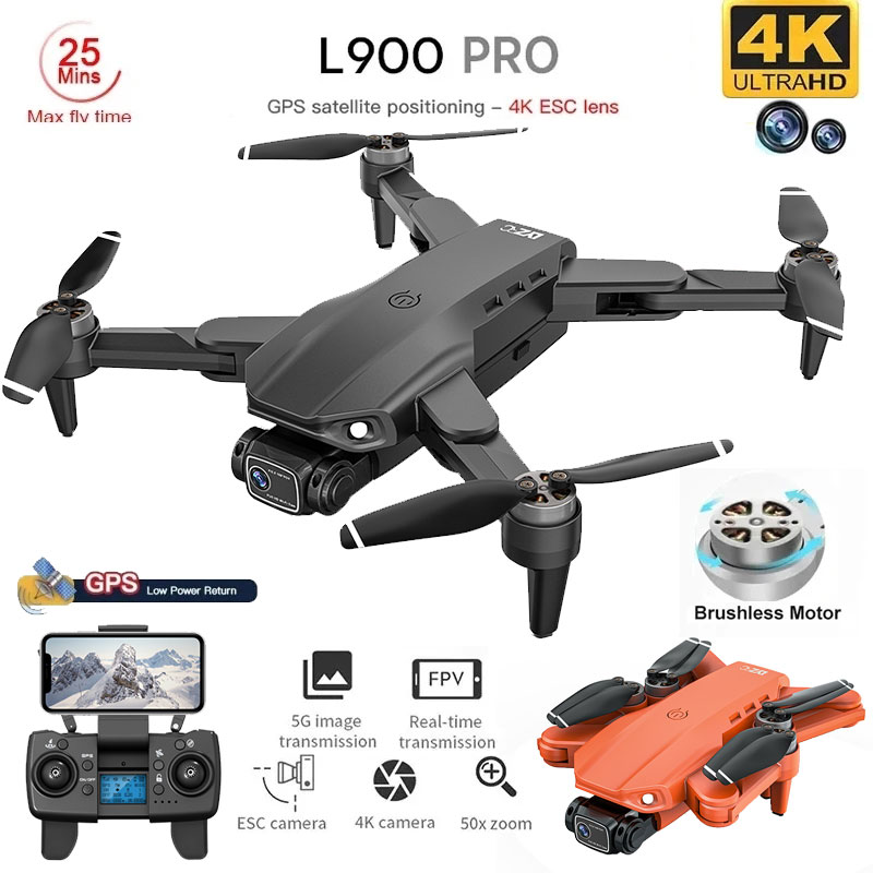 Brushed Drone Motor - 折りたたみ式ブラシレスドローンl900プロ,GPS, 4k,HD,デュアルカメラ,5g,wifi,rc,距離1.2km,ドローン