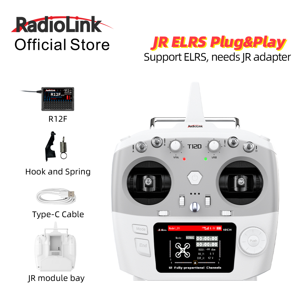 Radio Transmitter 2.4Ghz - RadioLink T12D JRモジュール 12チャンネル 2.4GHz RC送信機