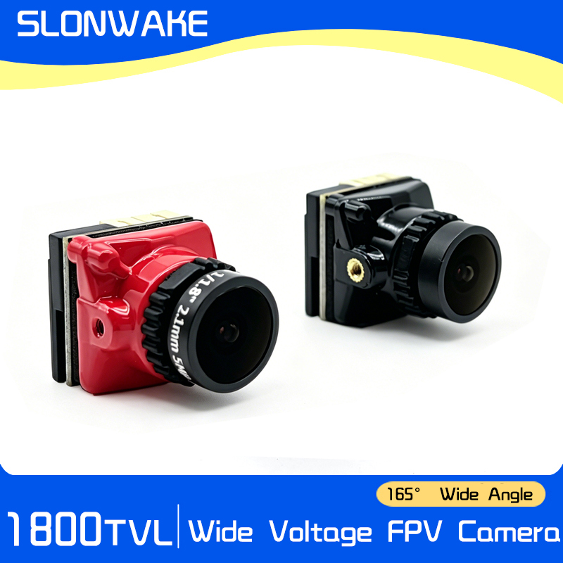 Analog Fpv Camera - 1800TVL FPVカメラ、1/3インチCMOS IRブロックセンサー、2.1mmレンズ、5-40V広電圧対応、OSD付きNTSC/PAL切替可能、アナログFPVカメラ