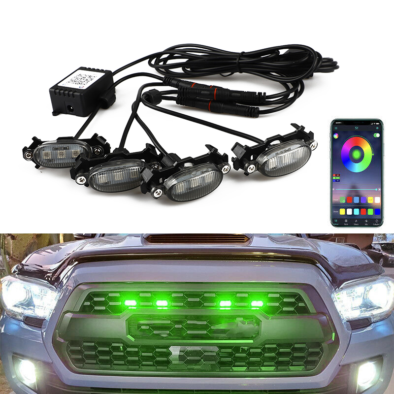 Smoke Stopper - 車のグリル LED ライトトヨタ用タコマ用フォード F150 ラプタースタイル RGB