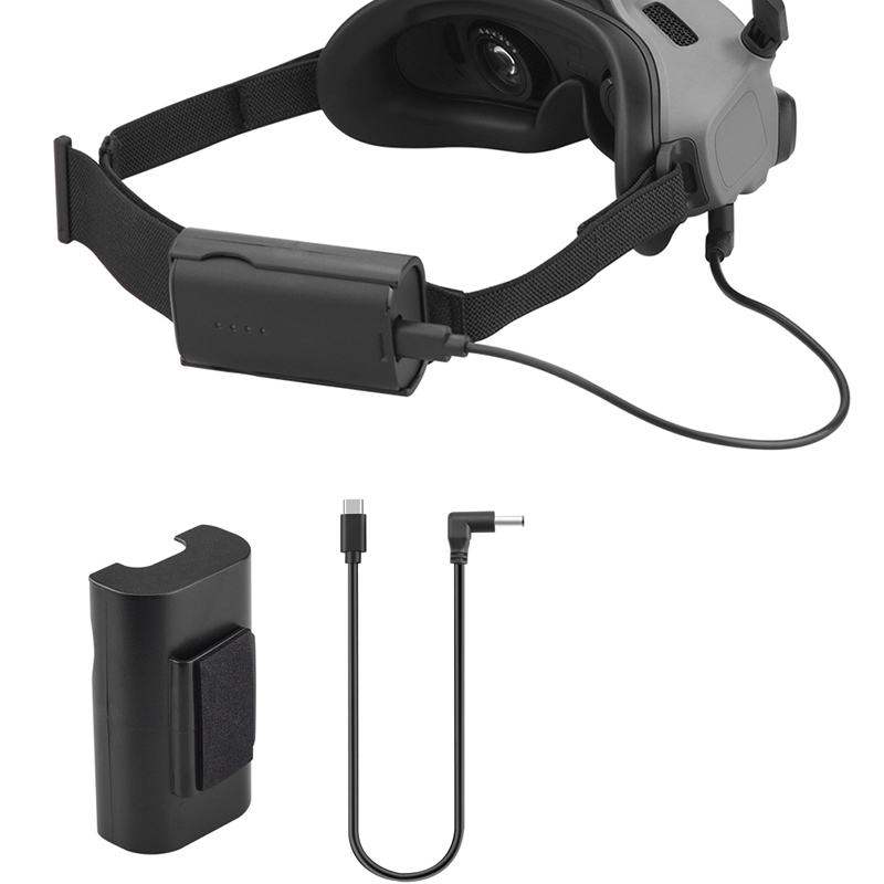 Drone Goggles Dji - オリジナルのバッテリーケーブルと電源ストラップ,リアブラケット付き,バッテリーボックス,ジゴーグル用,2 djiavataドローン用