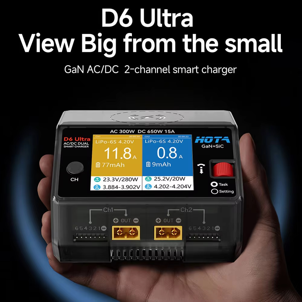 HOTA D6 Ultra GaN+SiC デュアルチャンネ - Lipo Battery 6S のレビューと価格