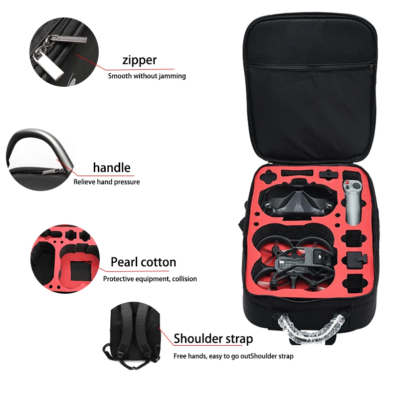 ポータブルケースバックパックナイロン防水バッグゴーグル V2 - Drone Goggles Dji のレビューと価格