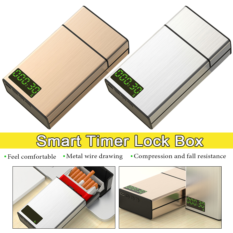 スマートタバコボックス アルミ製 自己規律タイマーロックボッ - Smoke Stopper のレビューと価格