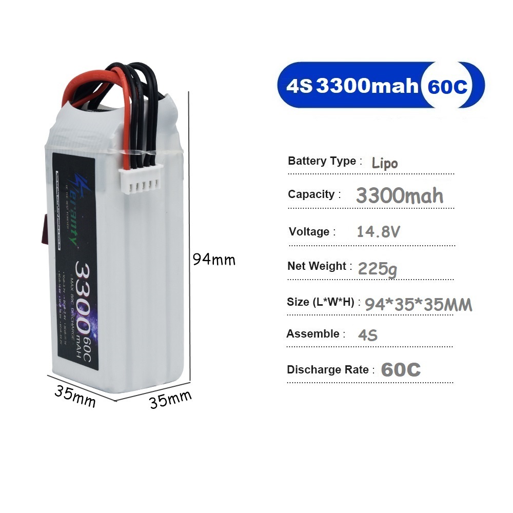 Rc fpvレーシングドローン用の充電式バッテリー,xt60 - Lipo Battery 4S のレビューと価格