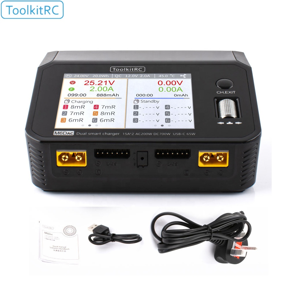 Toolkitrc M6DAC 350W×2 USB-C 6 - Lipo Battery 6S のレビューと価格