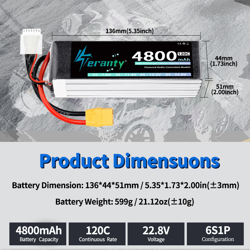 TERANTY 6S 4800mAh リポバッテリー 22. - Lipo Battery 6S のレビューと価格