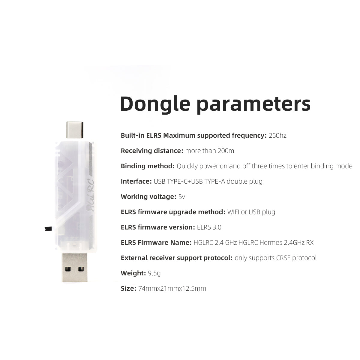 HGLRC ワイヤレス ドングル ELRS 2.4GHz オ - Radio Transmitter 2.4Ghz のレビューと価格