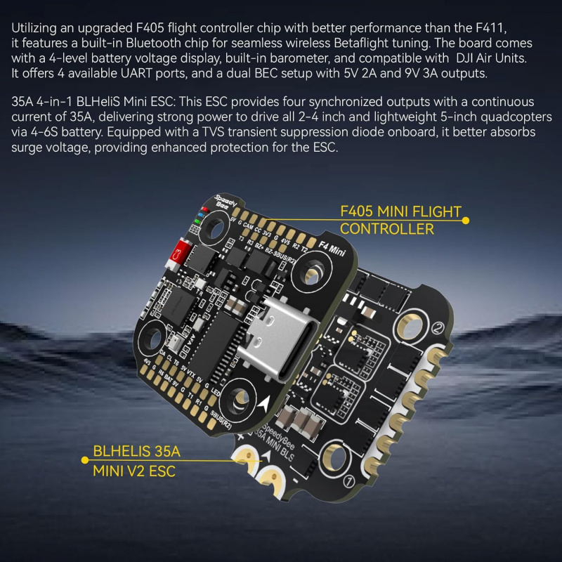 F405 ミニスタック BLS 35A 4in1 ESC B - F405 Flight Controller のレビューと価格
