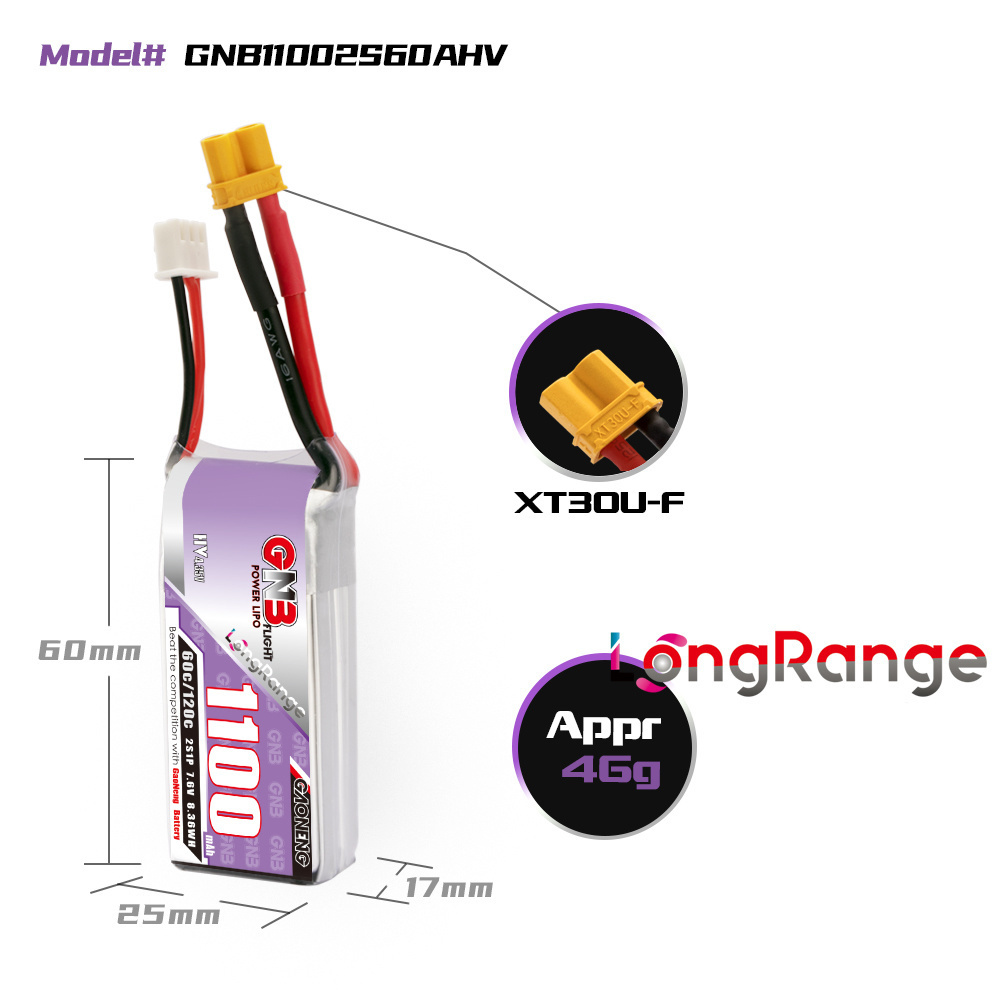 GNB 1100mAh 2S 3S 4S 6S 60C/12 - Lipo Battery 6S のレビューと価格