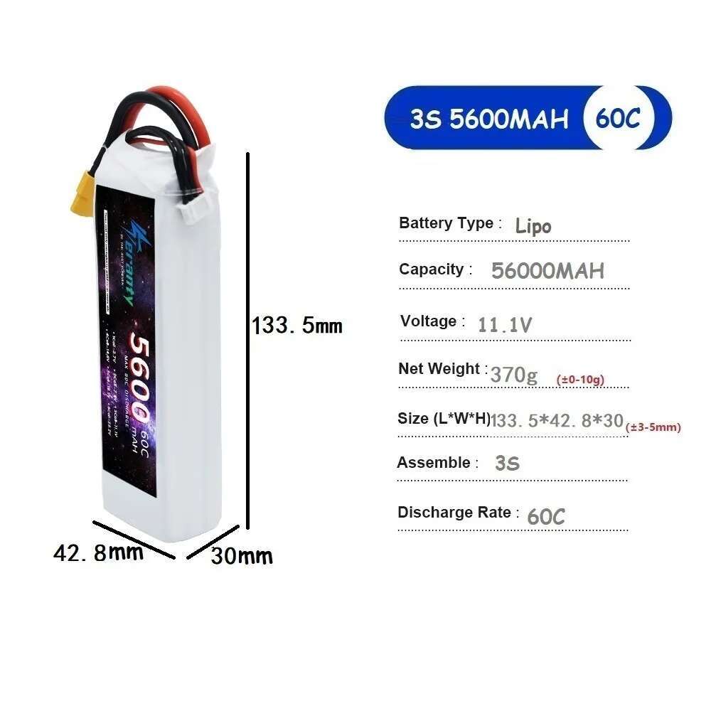 TERANTY 5600mAh 60C 2S 3S 4S 6 - Lipo Battery 6S のレビューと価格