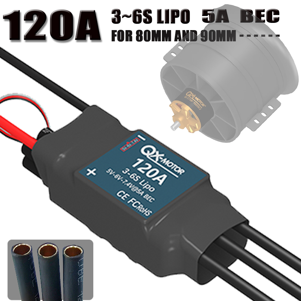 QX-MOTOR 120A ESC 5A BEC 3-6S  - Lipo Battery 6S のレビューと価格